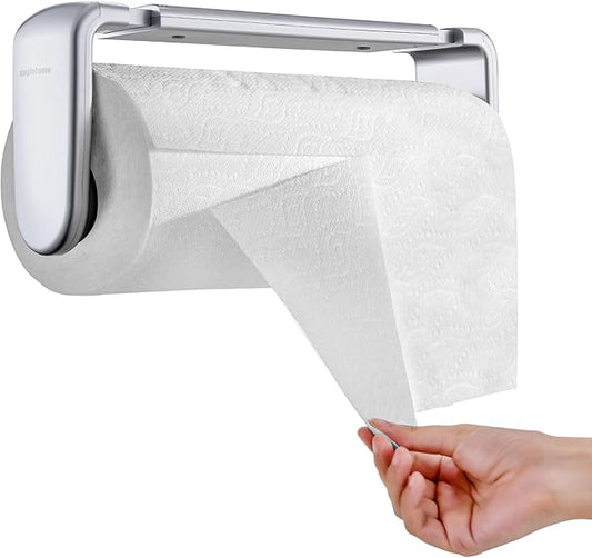 simpletome Keukenrolhouder Één hand scheuren adaptieve spanarm instelbare lengte 24-28 cm (zilverkleurig)